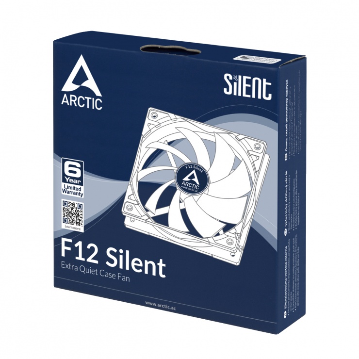 Imagine Ventilator pentru carcasa 120mm low noise FD bearing, Arctic F12 Silent